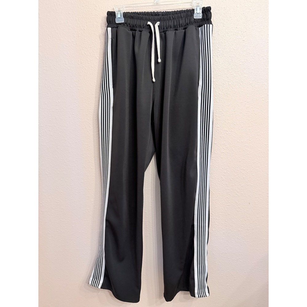 MNML M or W Track Pants White Side Stripe Drawstring XL Streetwear Trousers